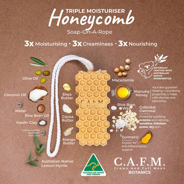 Triple Moisturiser Honeycomb Soap-On-A-Rope