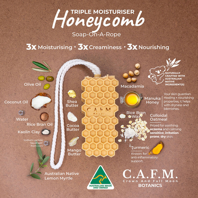 Triple Moisturiser Honeycomb Soap-On-A-Rope